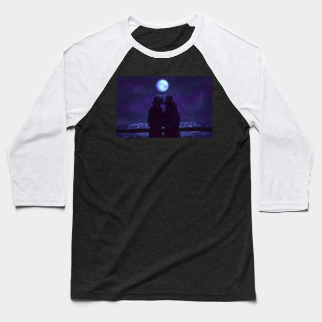 under the glittering moon (ofmd art) Baseball T-Shirt by dangerbeforeyou